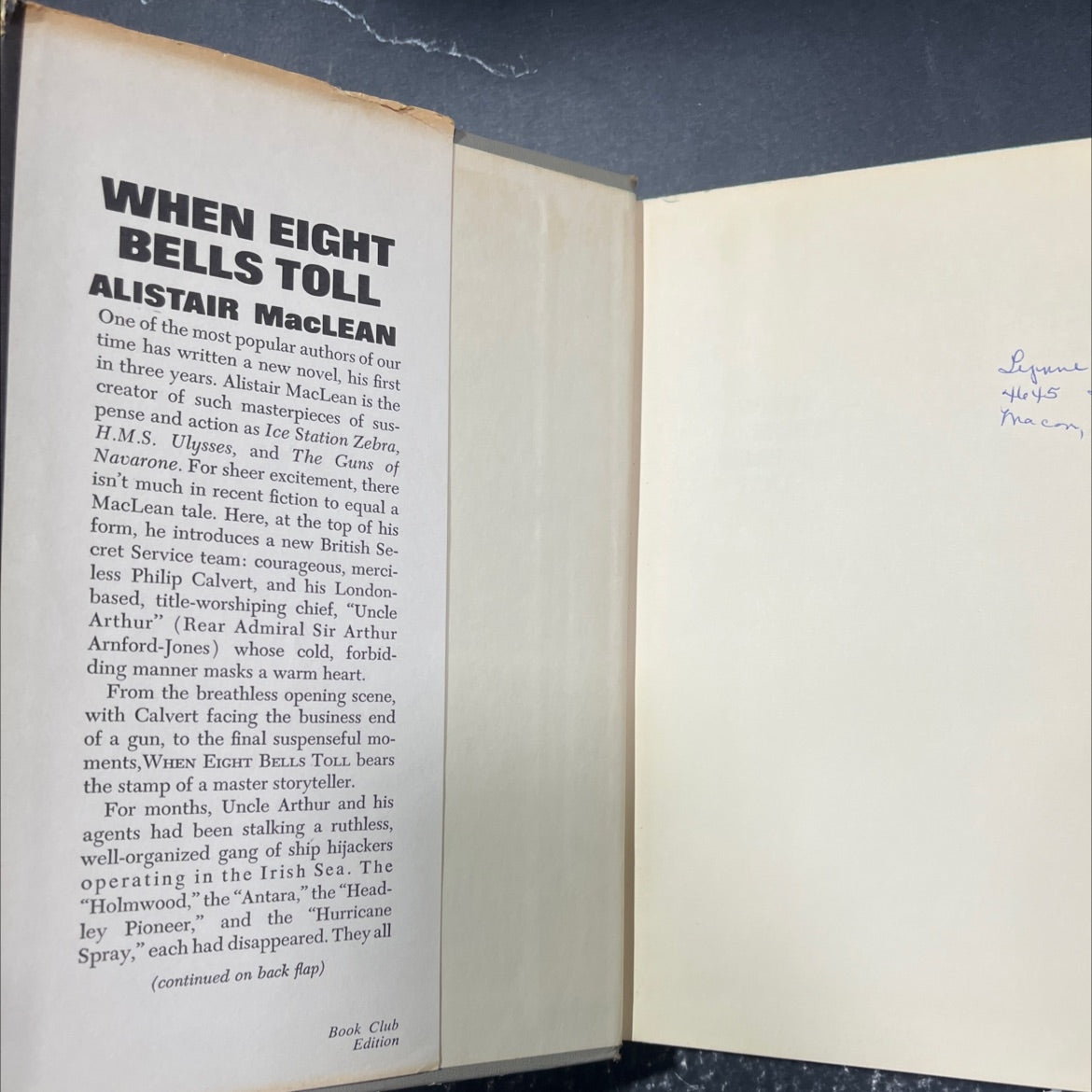 when eight bells toll book, by alistair maclean, 1966 Hardcover image 4