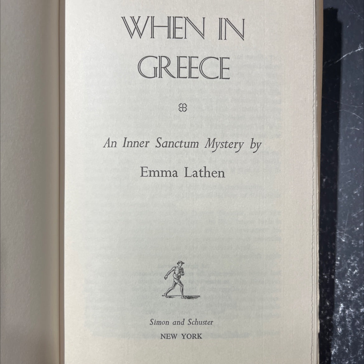 when in greece book, by Emma Lathen, 1969 Hardcover image 2