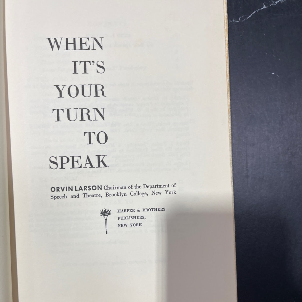 when it's your turn to speak book, by orvin larson, 1962 Hardcover image 2