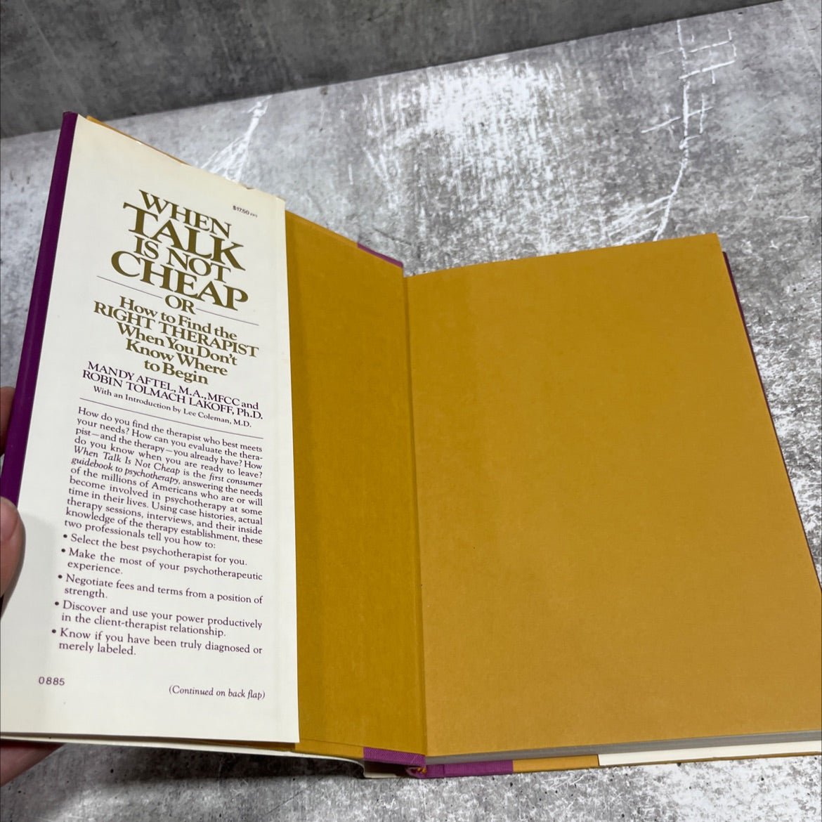 when talk is not cheap or, how to find the right therapist when you don't know where to begin book, by mandy aftel and image 4