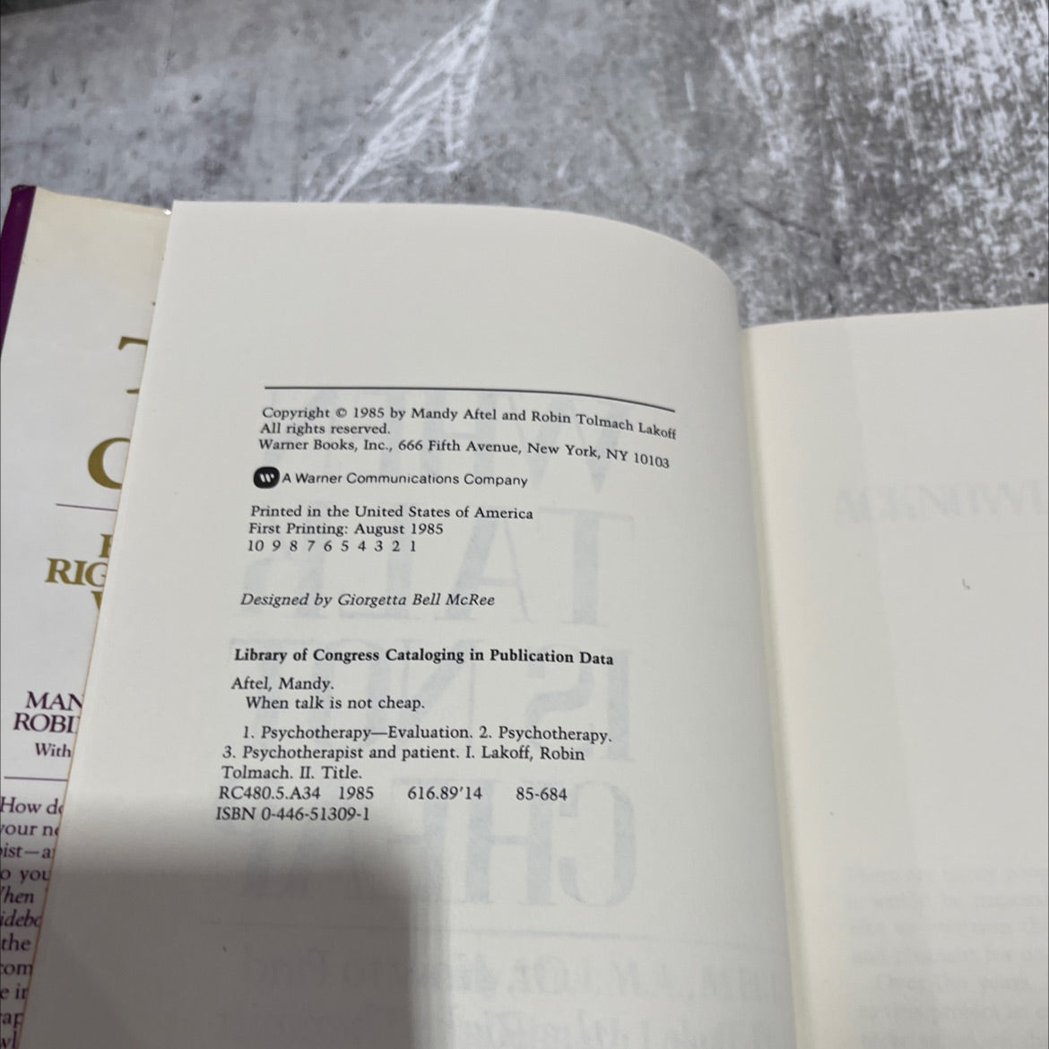when talk is not cheap or, how to find the right therapist when you don't know where to begin book, by mandy aftel and image 3