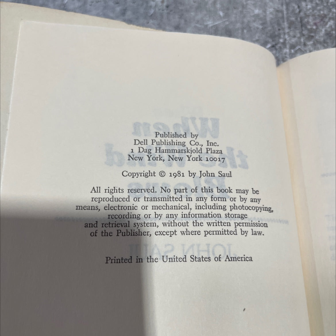 when the wind blows book, by john saul, 1981 Hardcover image 3