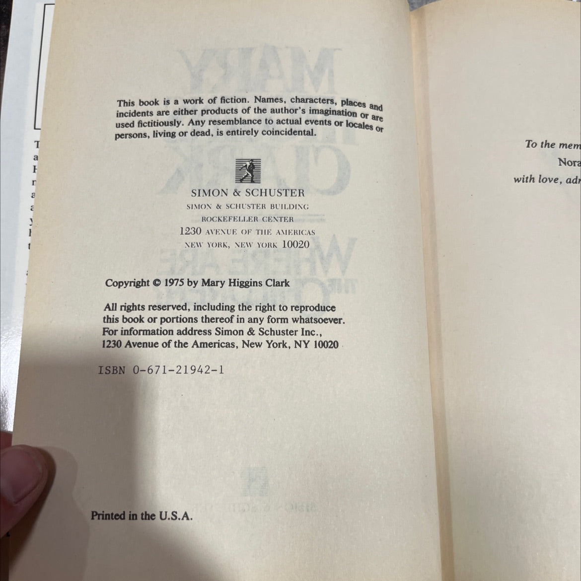 where are the children? book, by mary higgins clark, 1975 Hardcover image 3