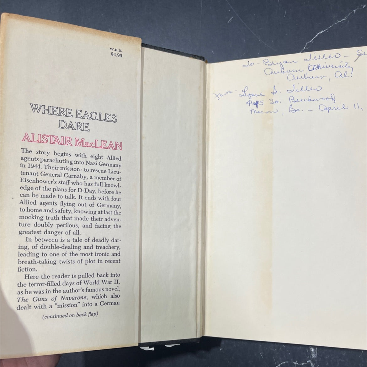 where eagles dare book, by alistair maclean, 1967 Hardcover image 4