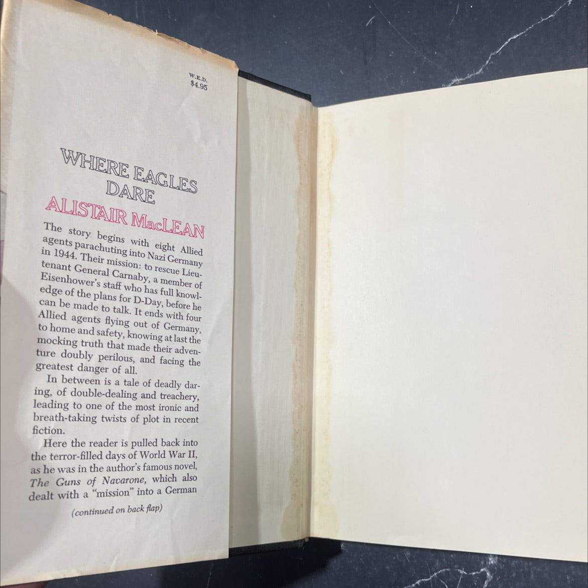 where eagles dare book, by Alistair MacLean, 1967 Hardcover image 4