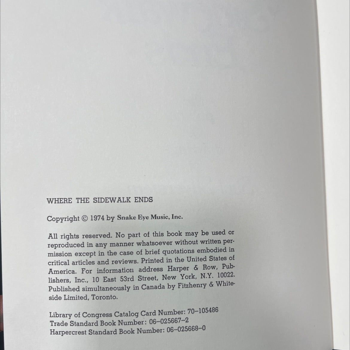 where the sidewalk ends book, by shel silverstein, 1974 Hardcover image 3