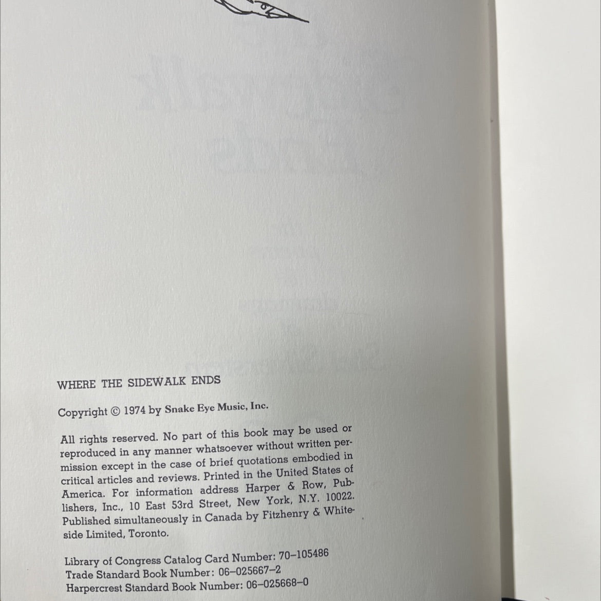where the sidewalk ends book, by shel silverstein, 1974 Hardcover image 3
