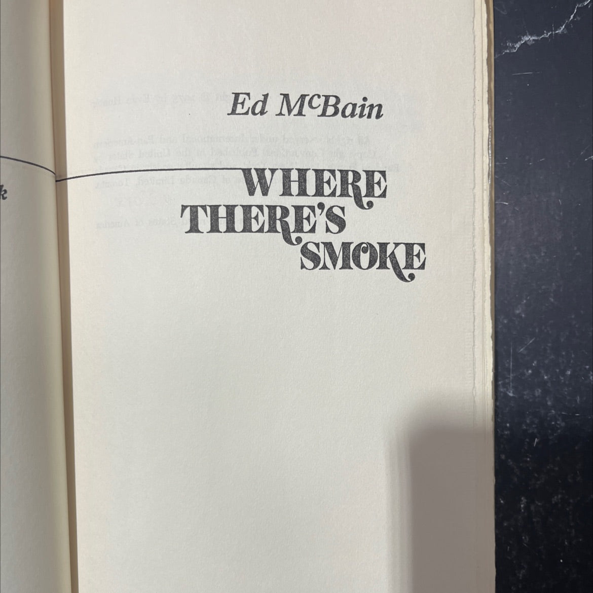 where there's smoke book, by Ed McBain, 1975 Hardcover image 2