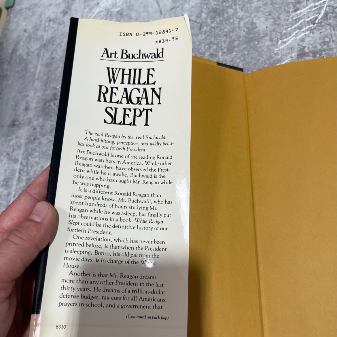 while reagan slept book, by Art Buchwald, 1983 Hardcover image 4