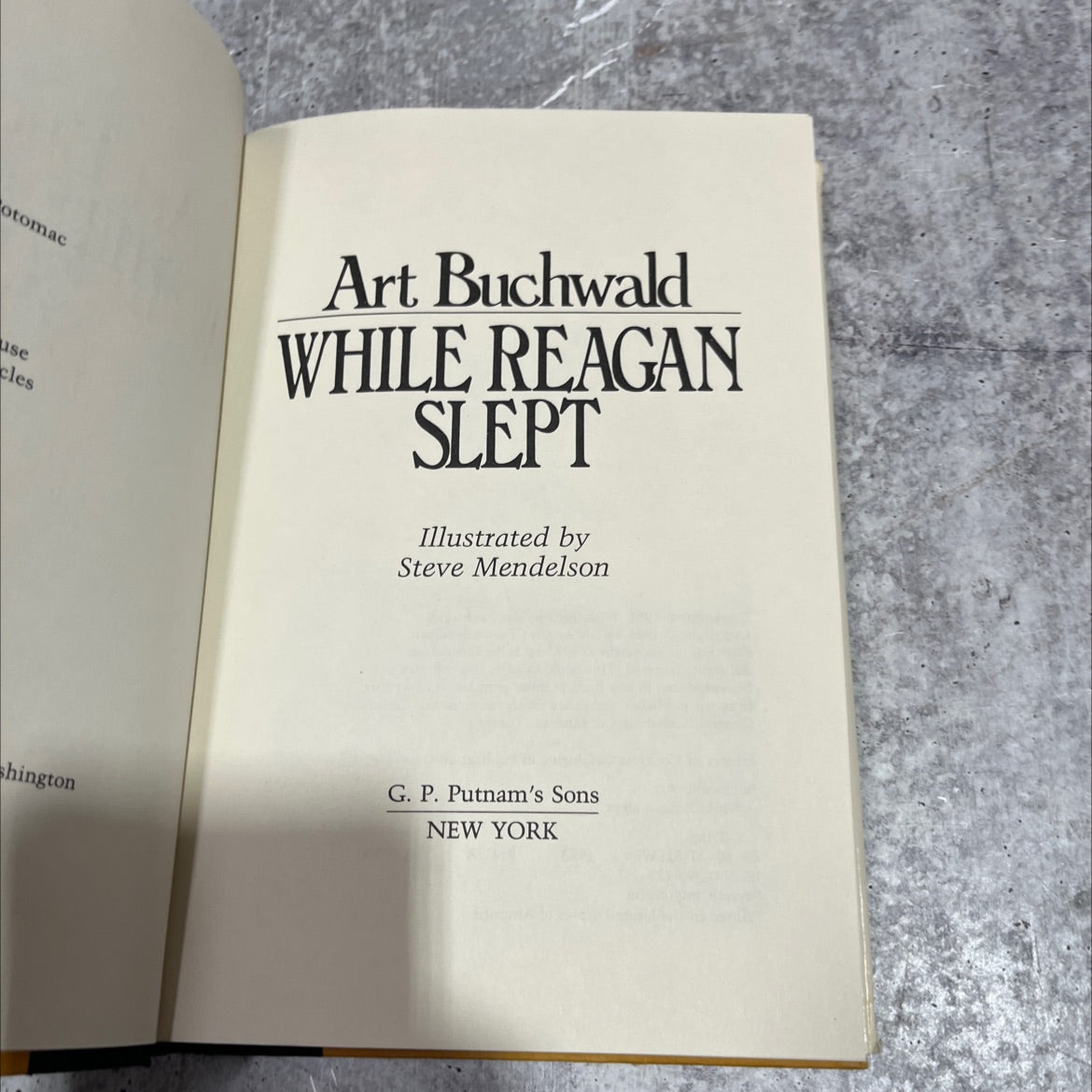 while reagan slept book, by Art Buchwald, 1983 Hardcover image 2