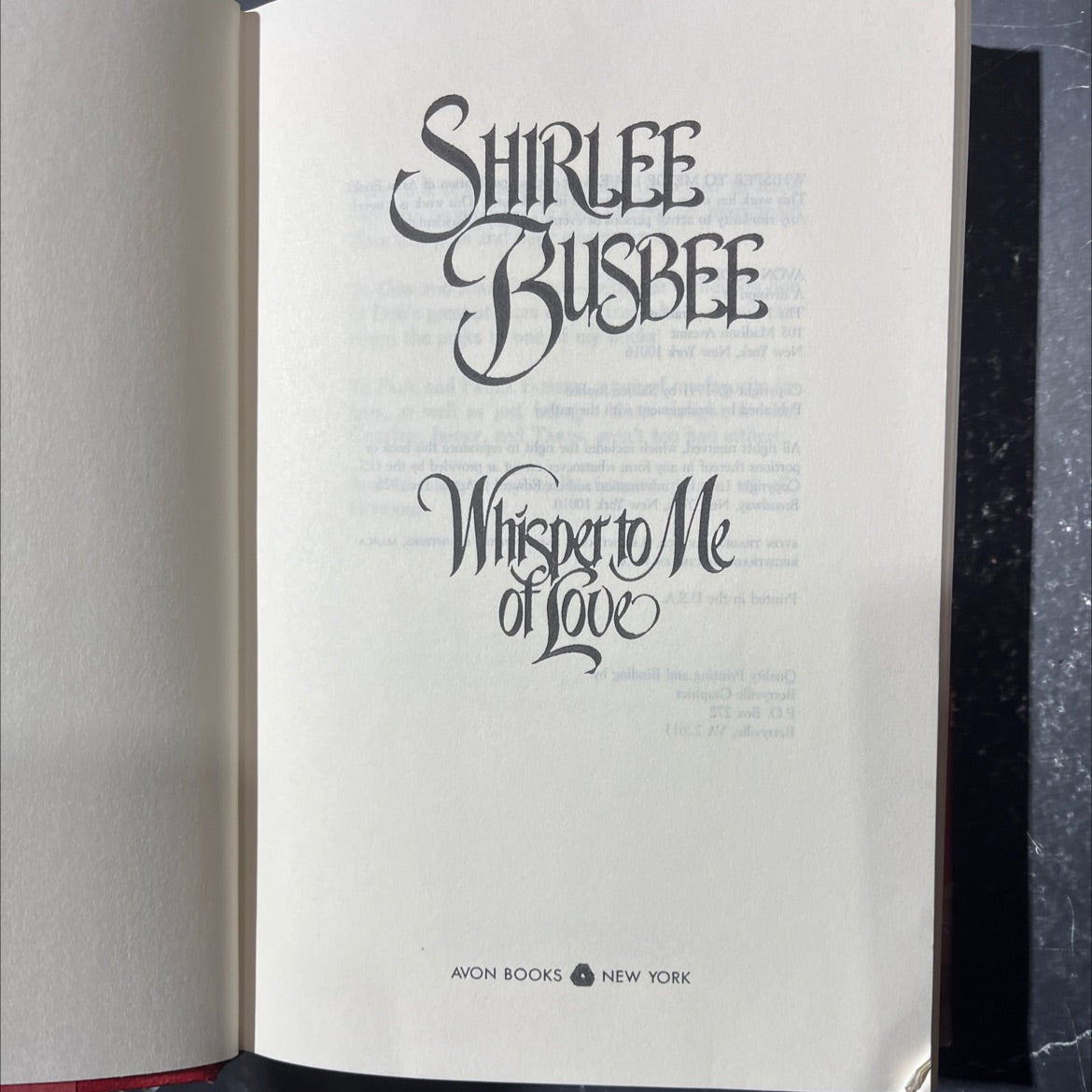 whisper to me of love book, by Shirlee Busbee, 1991 Hardcover image 2