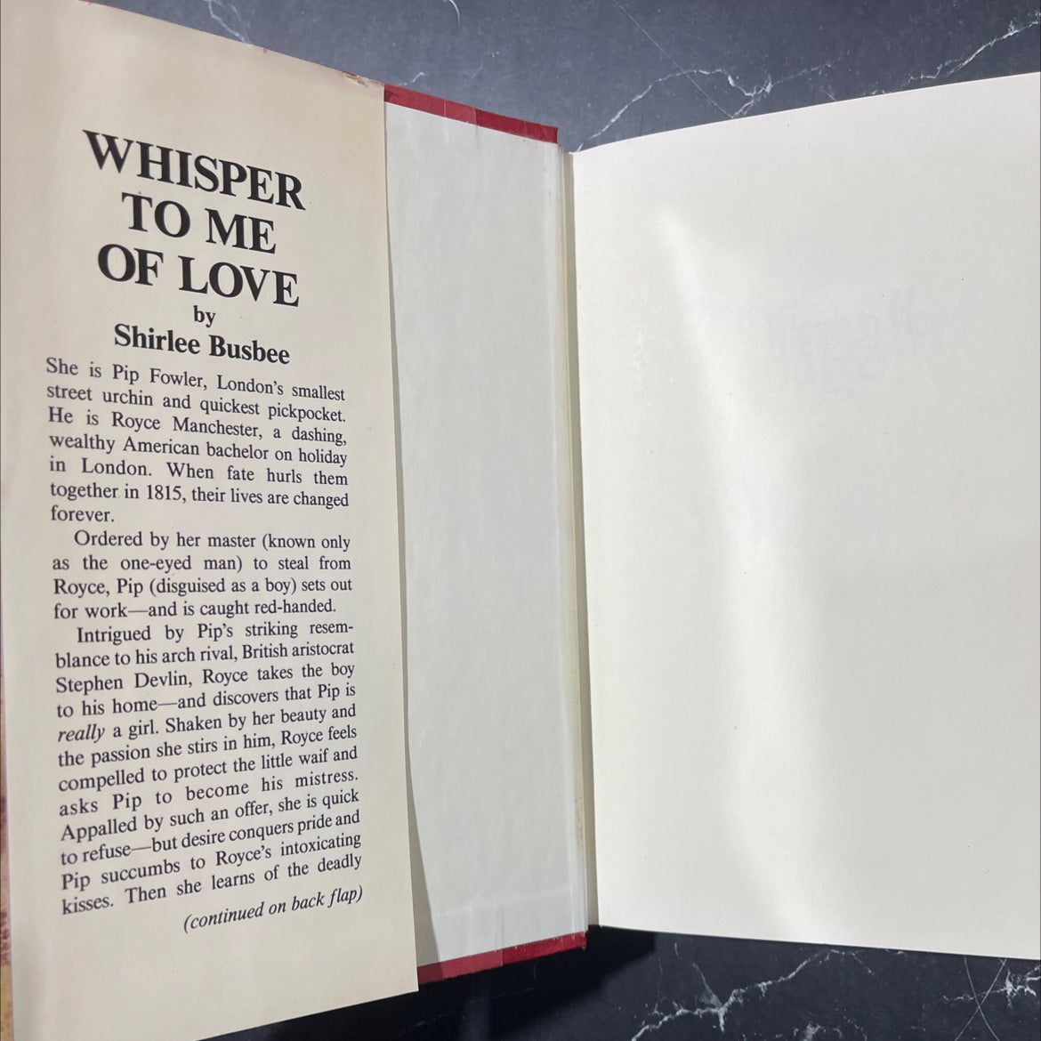 whisper to me of love book, by Shirlee Busbee, 1991 Hardcover image 4