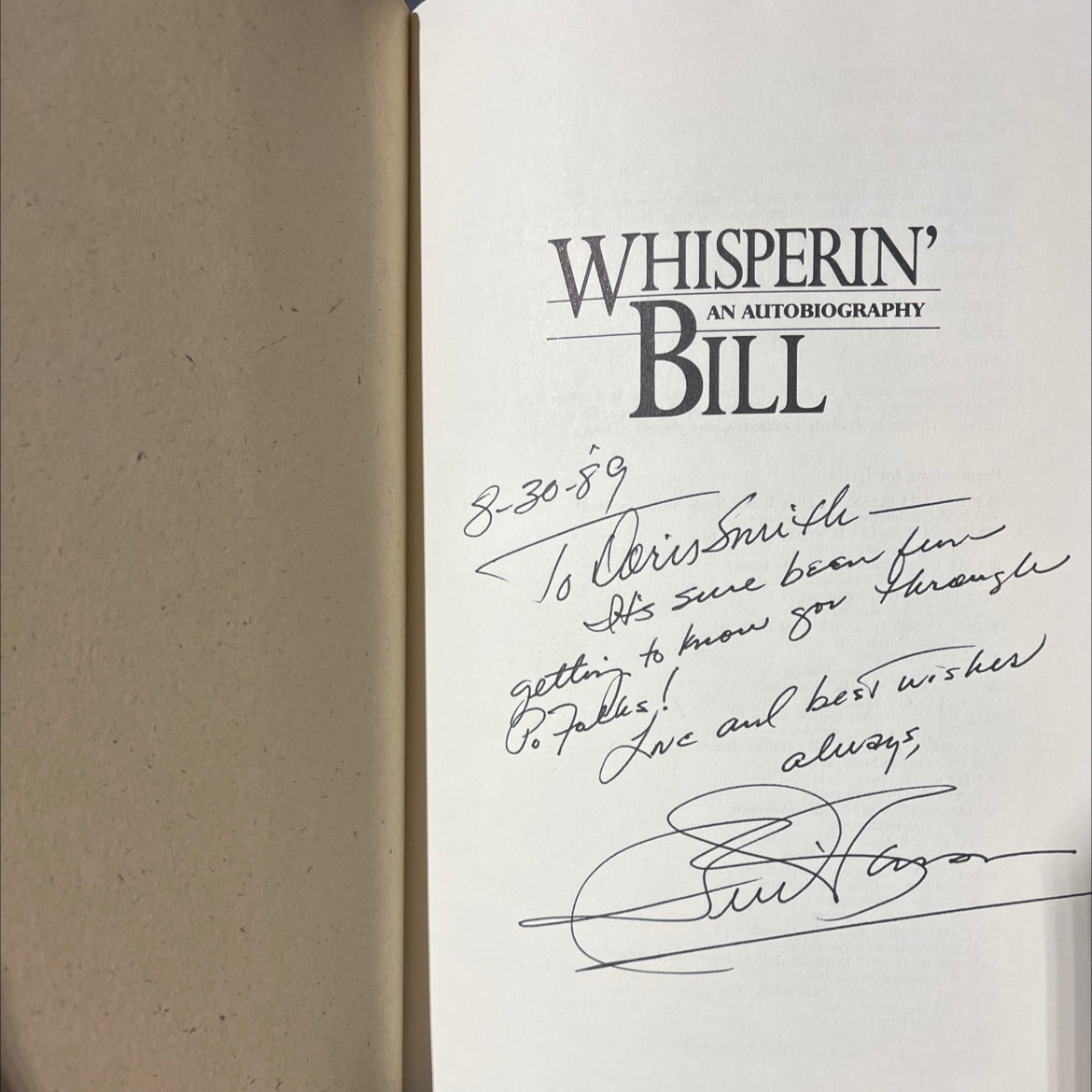 SIGNED whisperin' bill an autobiography book, by Bill Anderson, 1989 Hardcover, First Edition image 4
