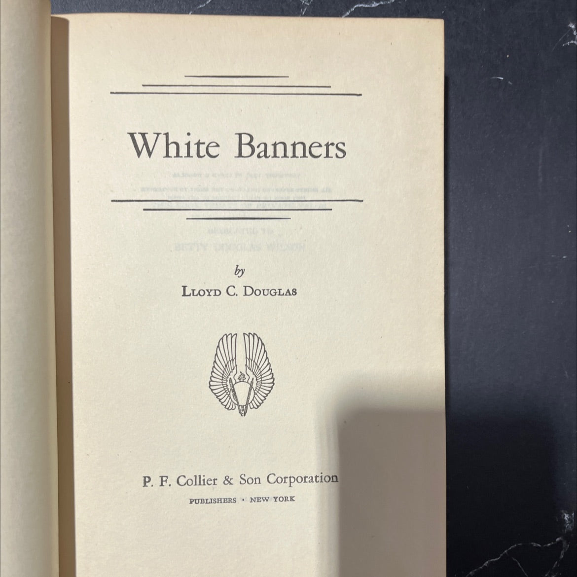 white banners book, by lloyd c. douglas, 1936 Hardcover image 2