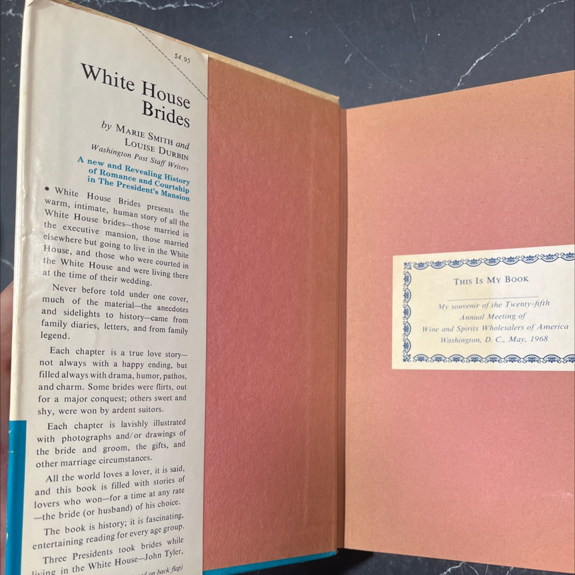 white house brides book, by Marie Smith and Louise Durbin, 1966 Hardcover image 4