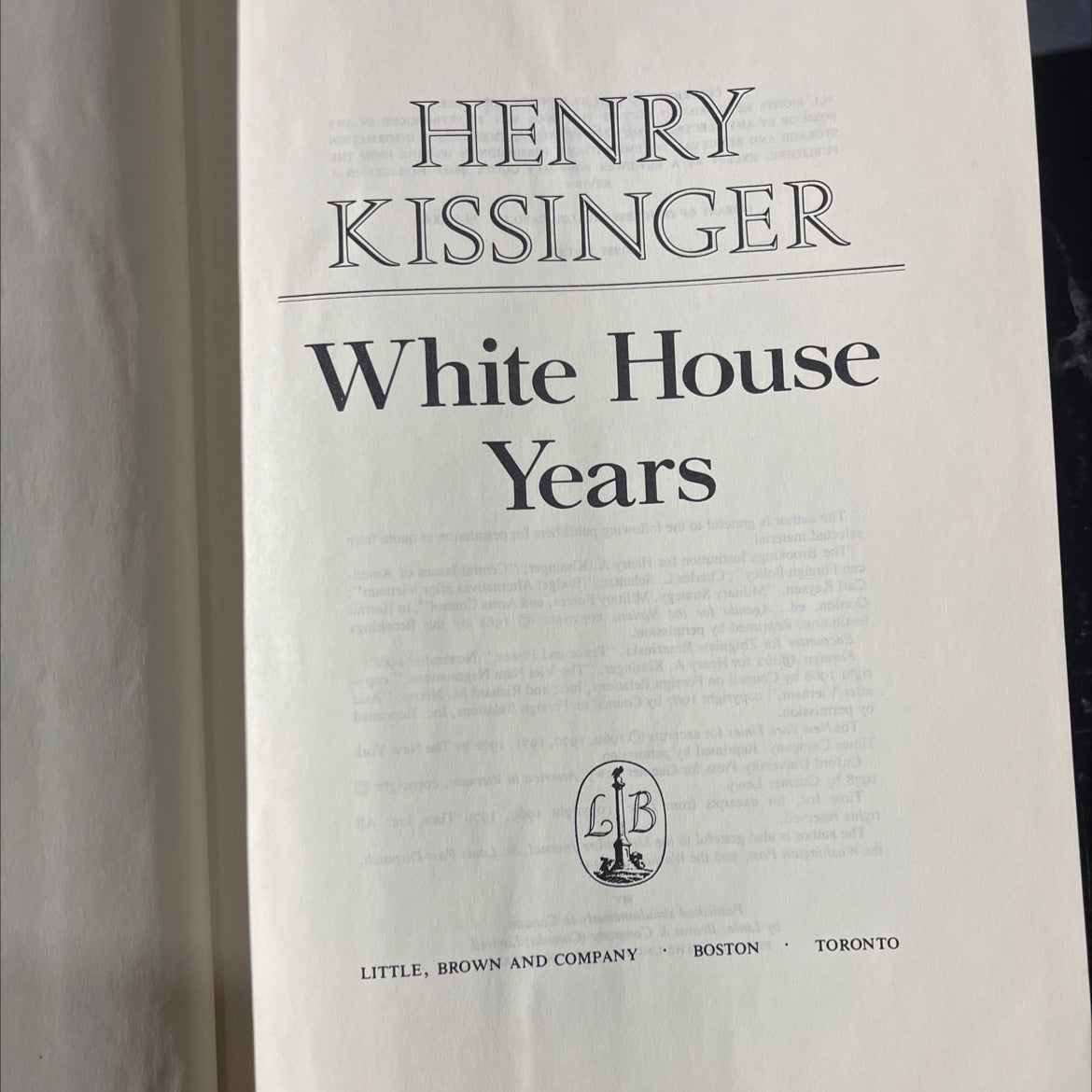 white house years book, by henry kissinger, 1979 Hardcover image 2