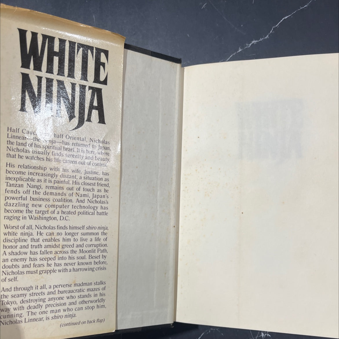 white ninja book, by eric v. lustbader, 1990 Hardcover image 4