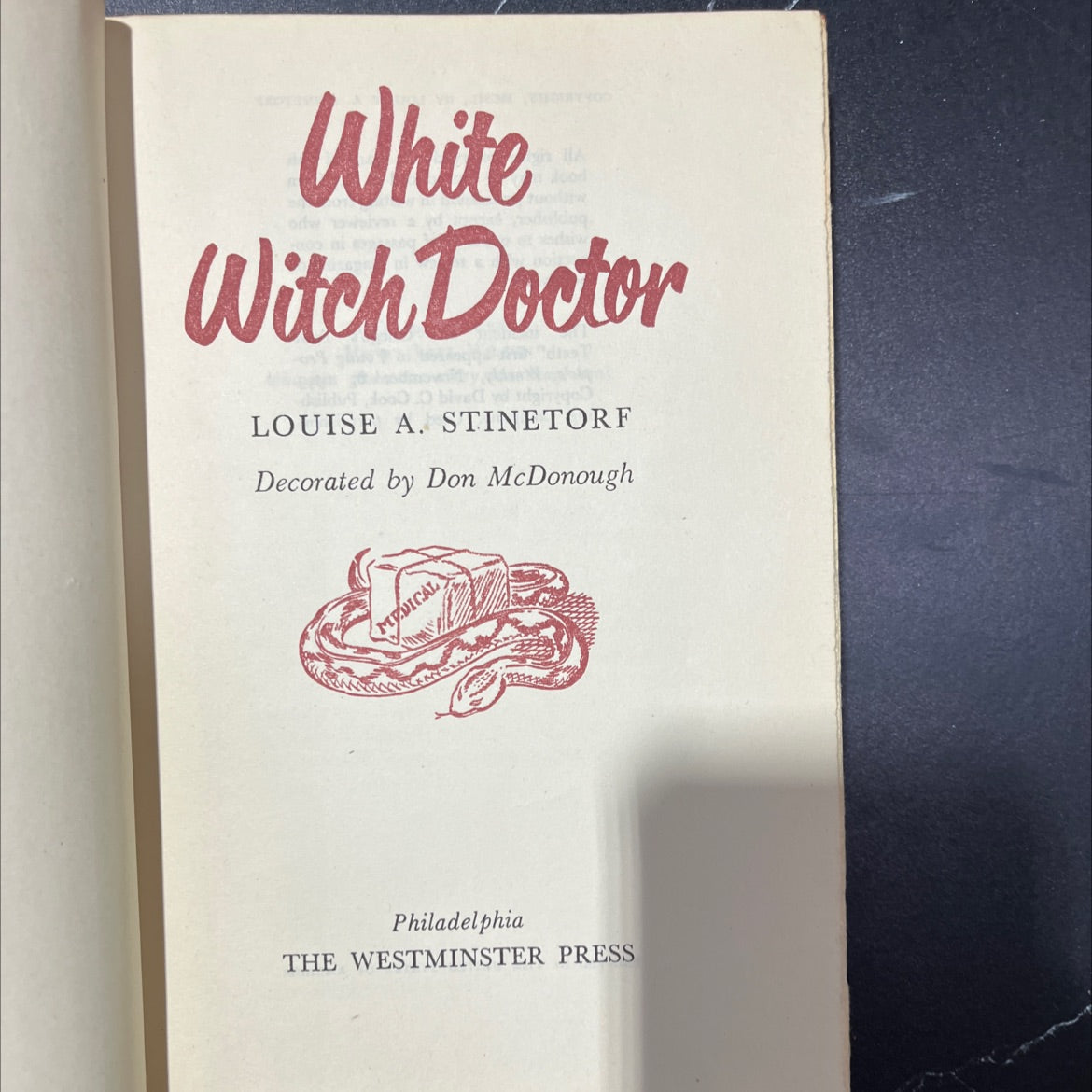 white off wolvas a lood witch doctor book, by louise a. stinetorf, 1950 Hardcover, Vintage image 2