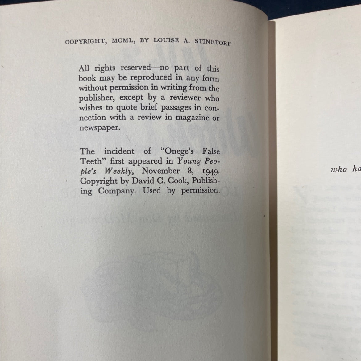 white witch doctor book, by louise a. stinetoft, 1950 Hardcover image 3