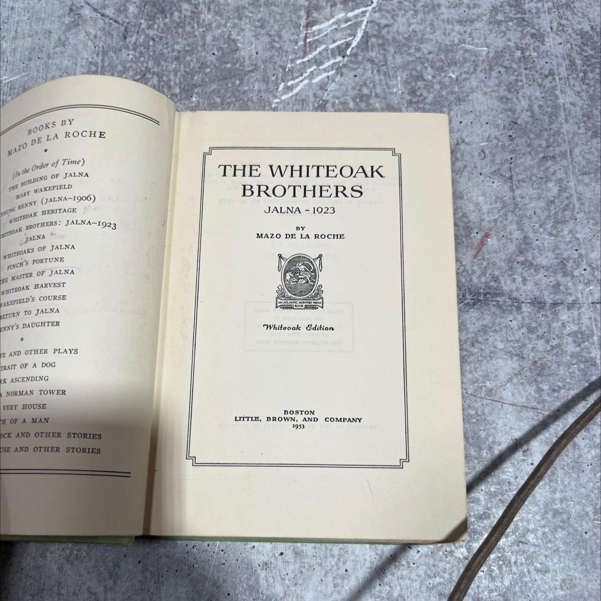 whiteoak brothers jalna book, by mazo de la roche, 1953 Hardcover image 2