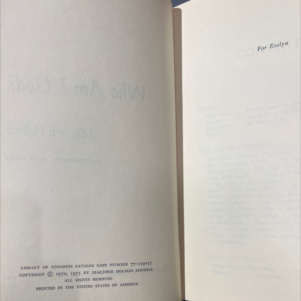 who am i, god? book, by marjorie holmes, 1971 Hardcover image 3