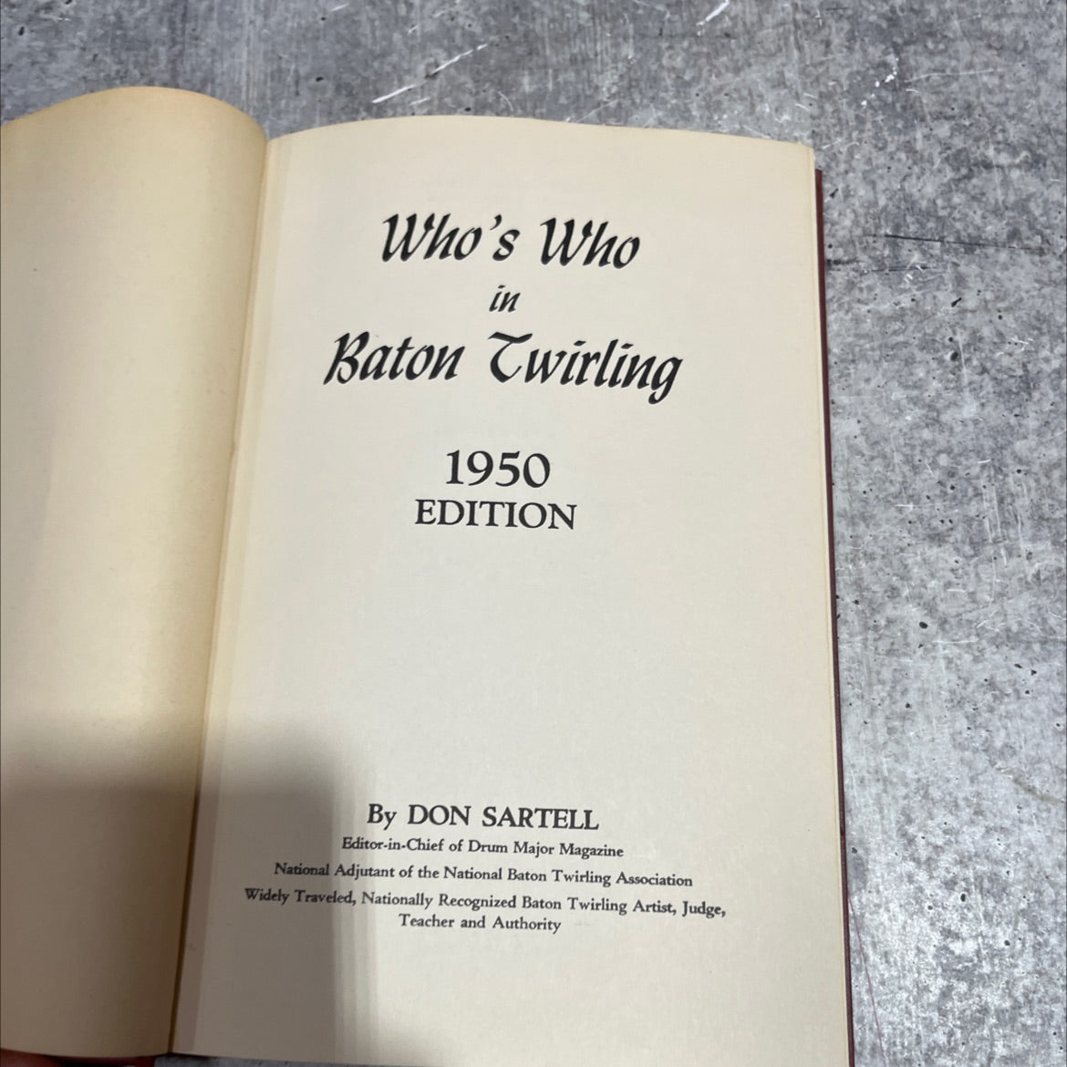 who's who in baton twirling book, by don sartell, 1950 Hardcover image 2