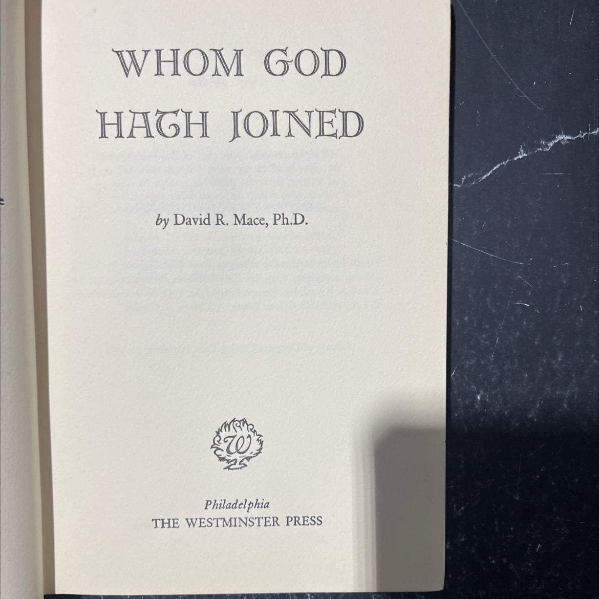 whom god hath joined book, by David R. Mace, Ph.D., 1953 Hardcover image 2