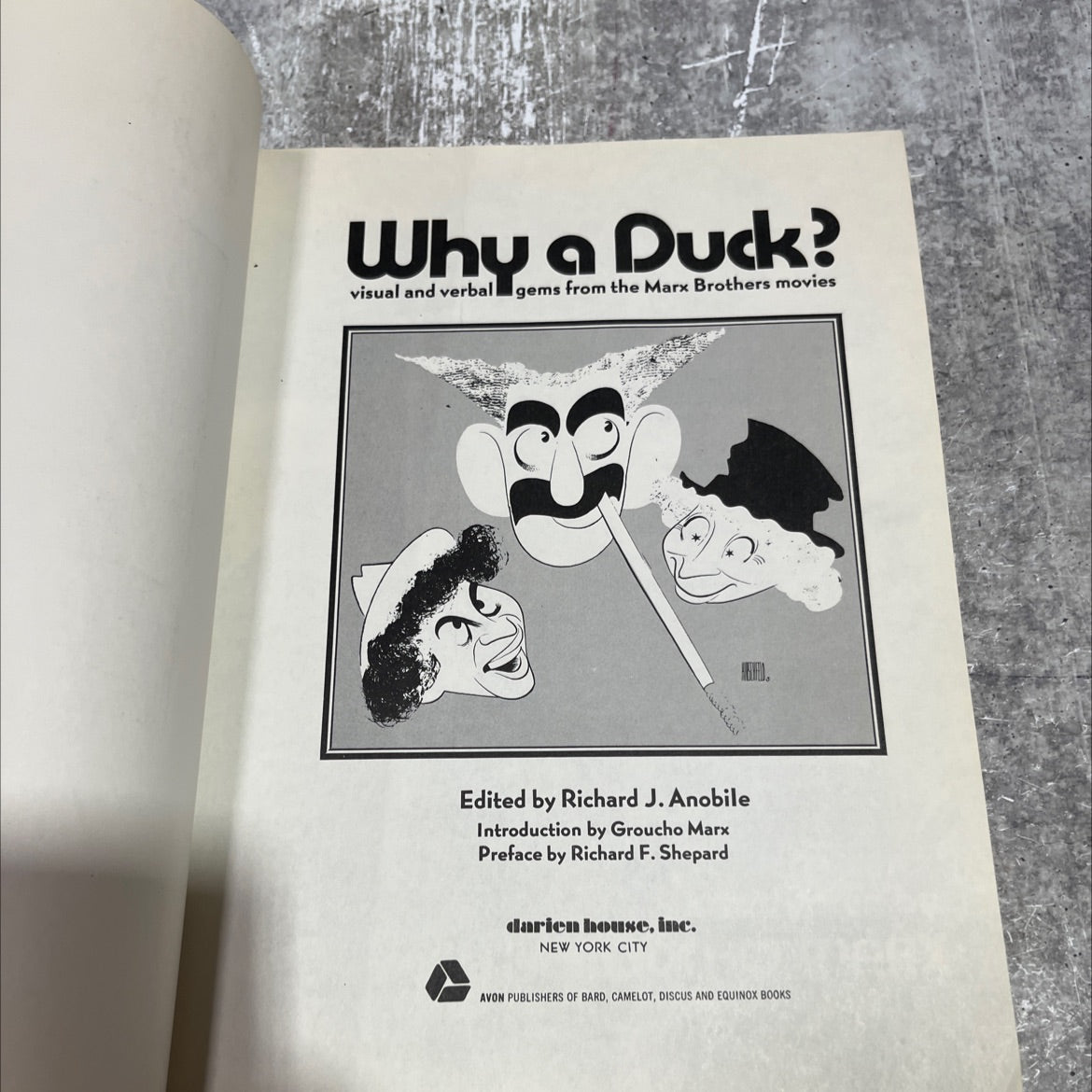 why a duck? visual and verbal gems from the marx brothers movies book, by richard j. anobile, 1971 Hardcover image 2