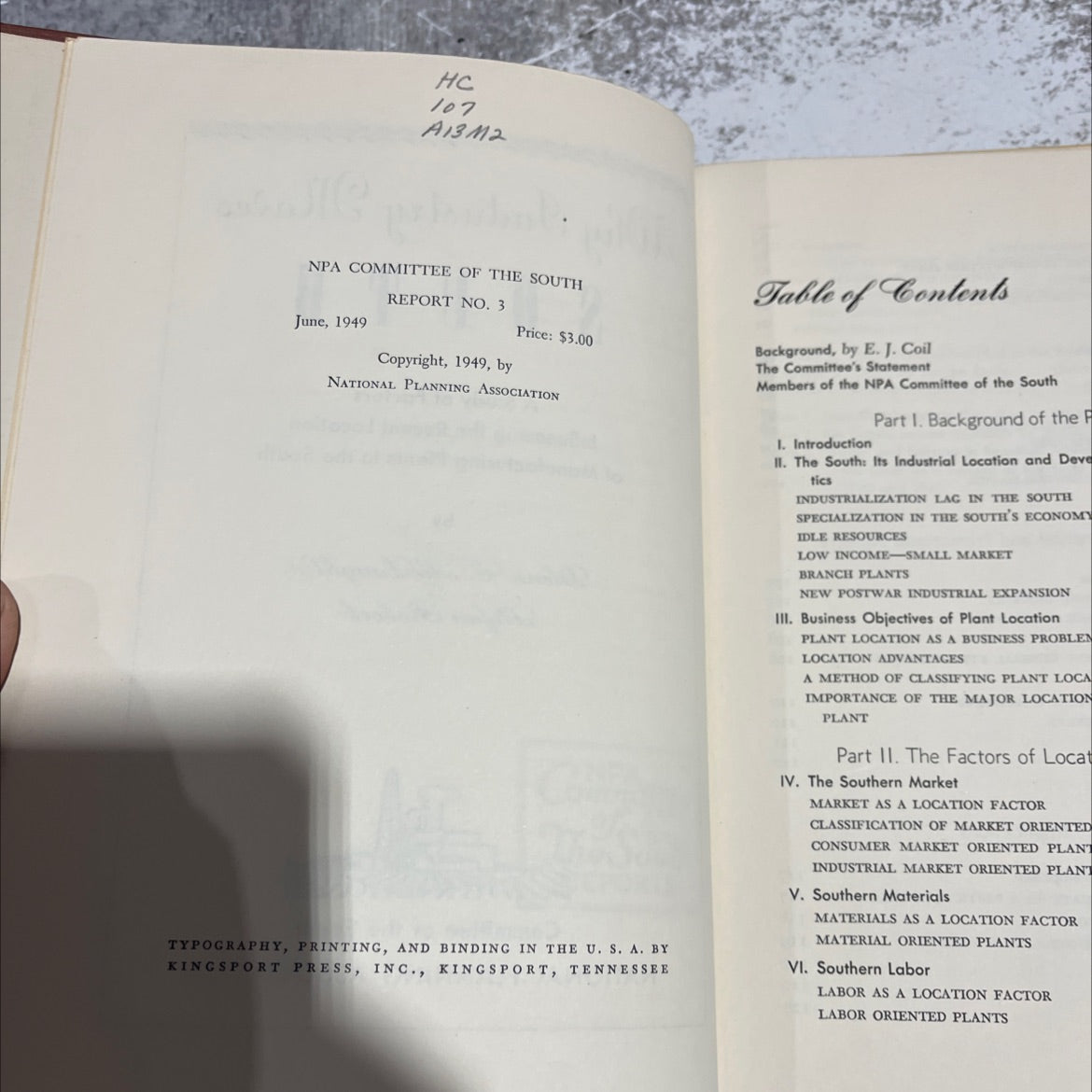 why industry moves south book, by glenn everett mclaughlin, stefan robock, 1949 Hardcover image 3