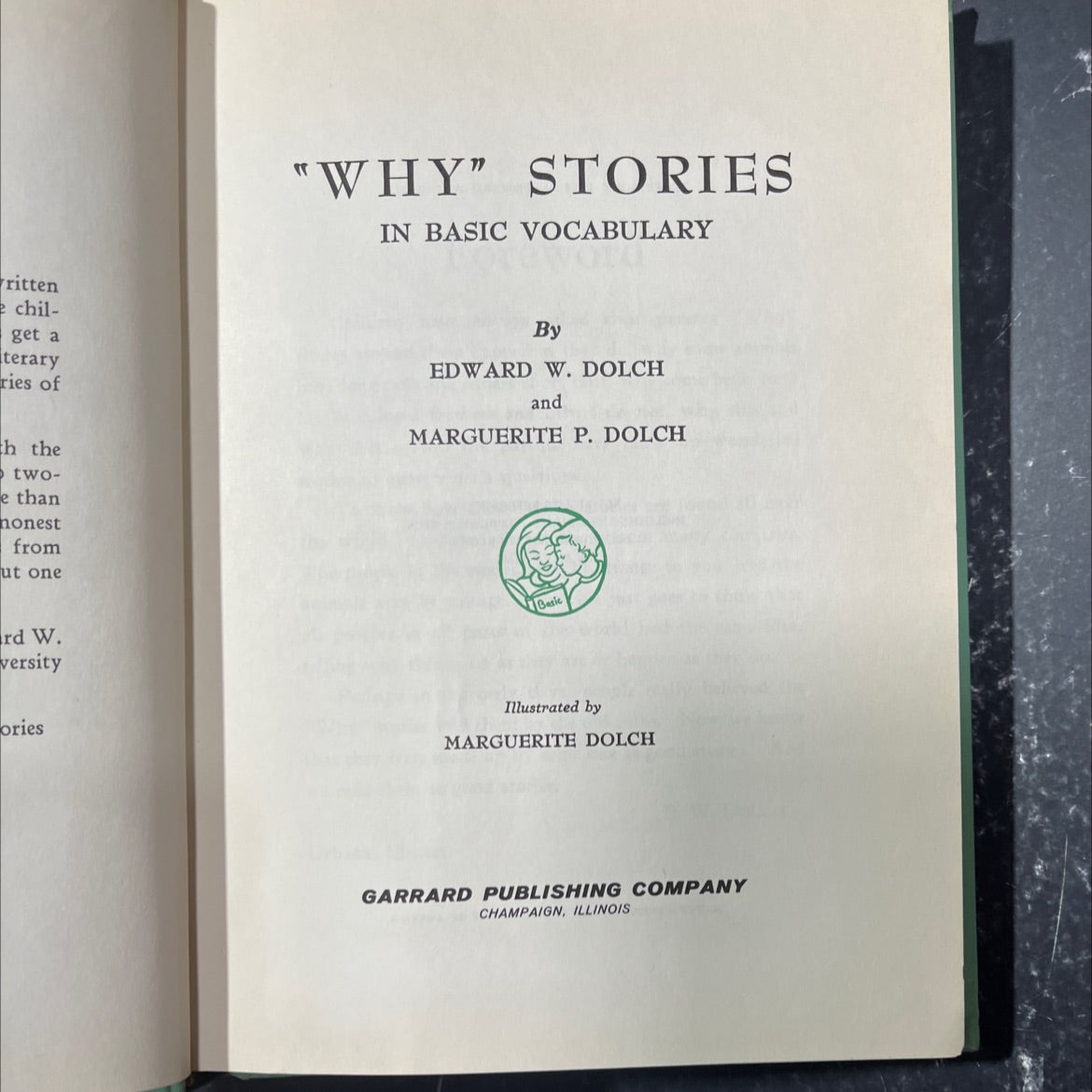 why stories in basic vocabulary book, by edward w. dolch and marguerite p. dolch, 1958 Hardcover image 2