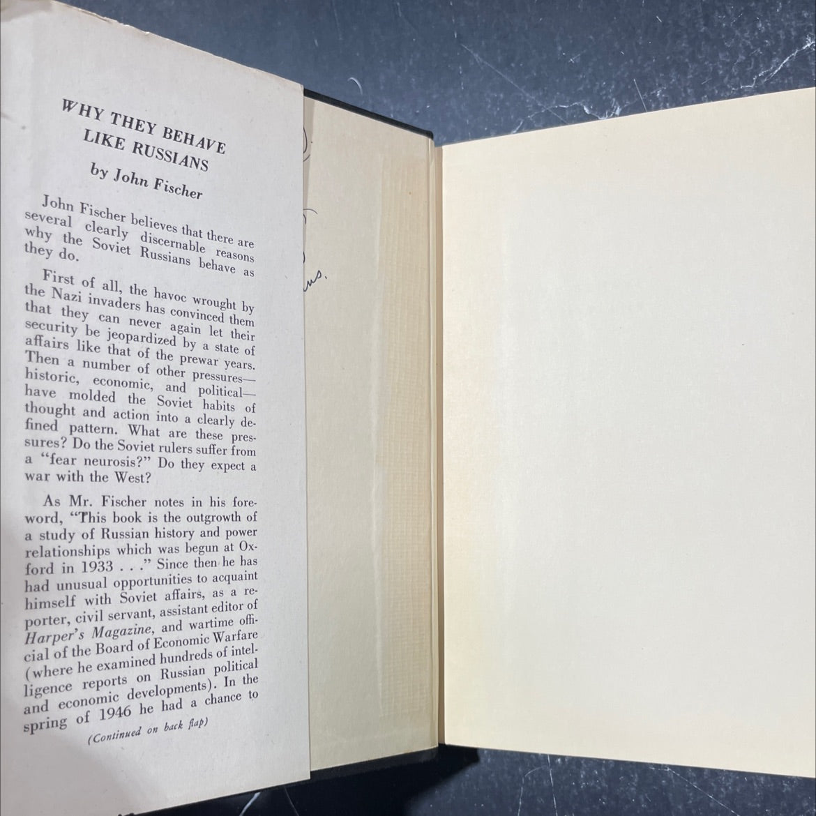 why they behave like russians book, by john fischer, 1947 Hardcover image 4