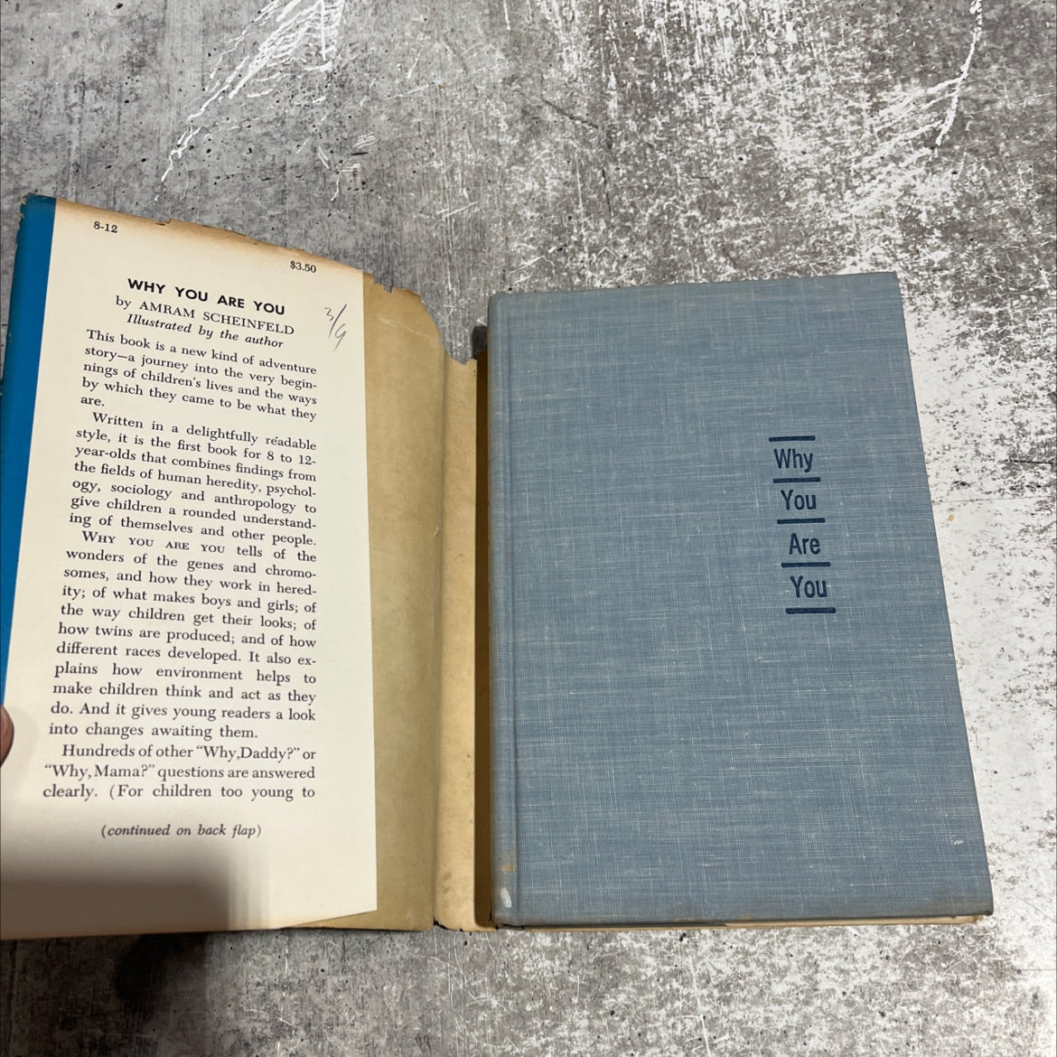 why you are you book, by amram scheinfeld, 1958 Hardcover image 4