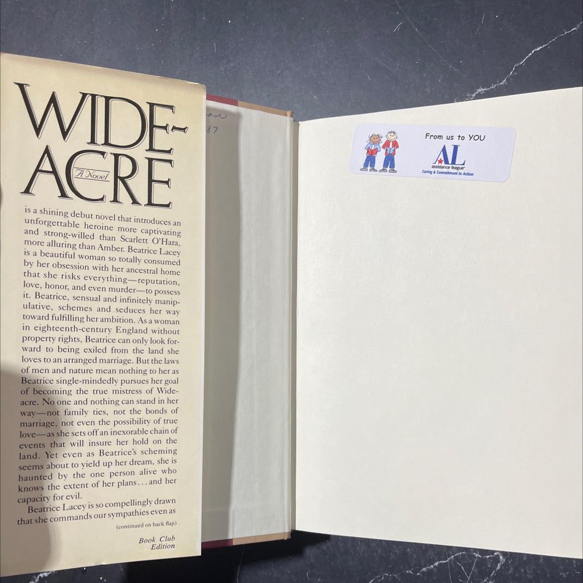 wideacre book, by philippa gregory, 1987 Hardcover image 4