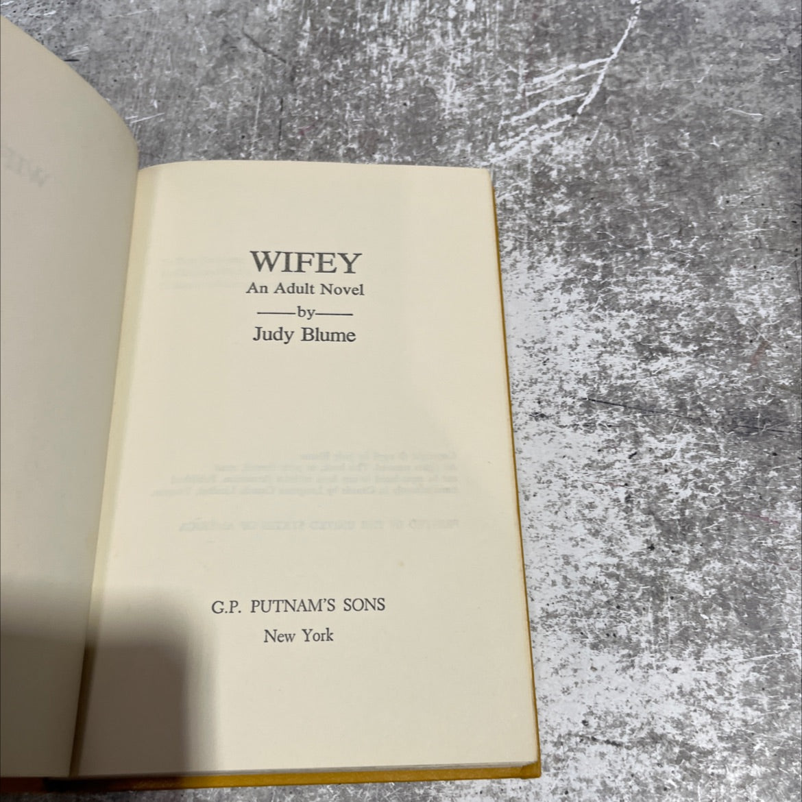 wifey an adult novel book, by Judy Blume, 1978 Hardcover image 2