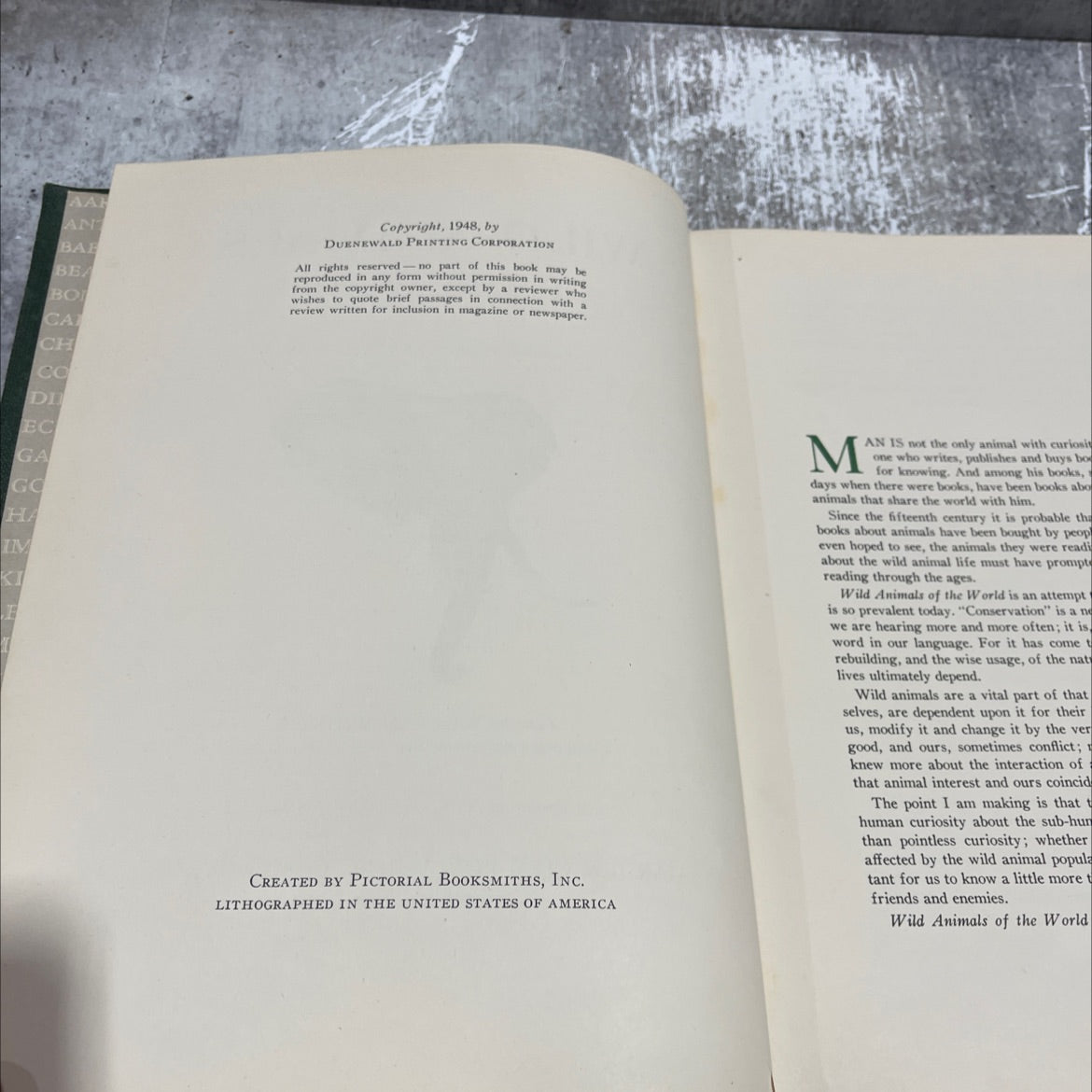 wild animals of the world book, by mary baker, william bridges, 1948 Hardcover image 3