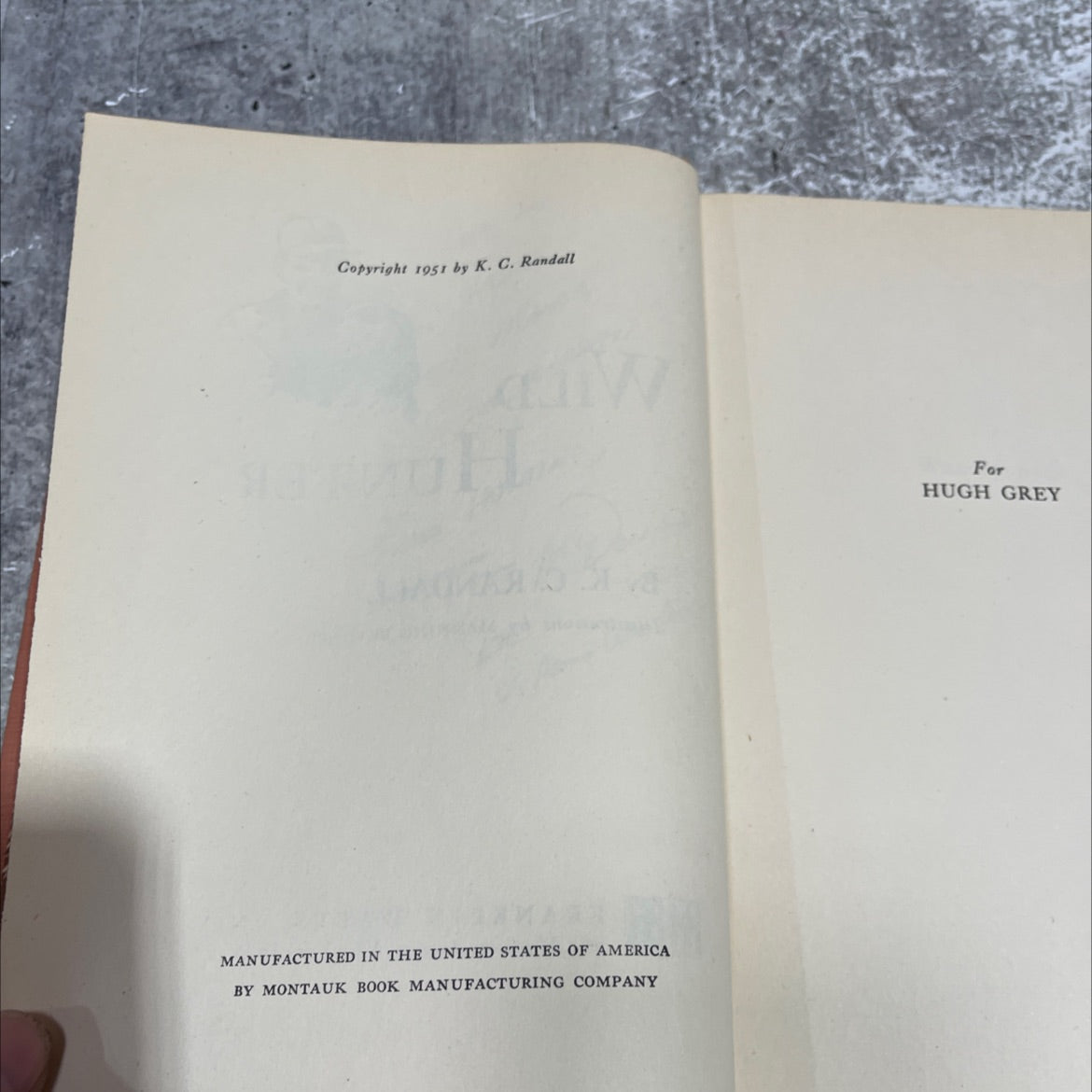 wild hunter book, by k. c. randall, 1951 Hardcover image 3
