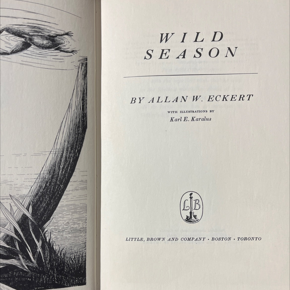 wild season book, by allan w. eckert, 1967 Hardcover image 2