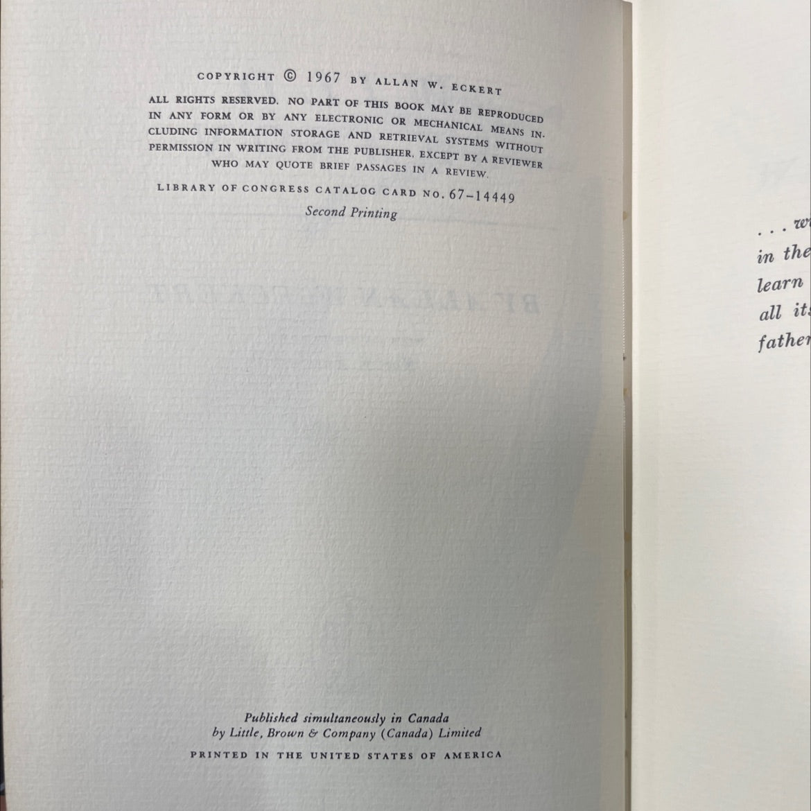wild season book, by allan w. eckert, 1967 Hardcover image 3