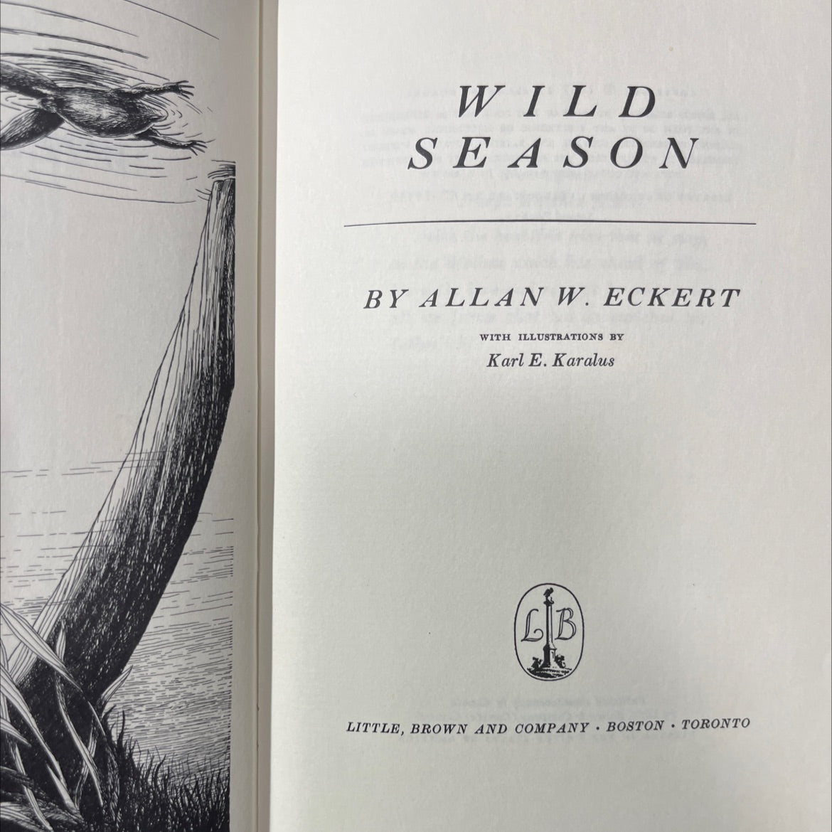wild season book, by allan w. eckert, 1967 Hardcover image 2