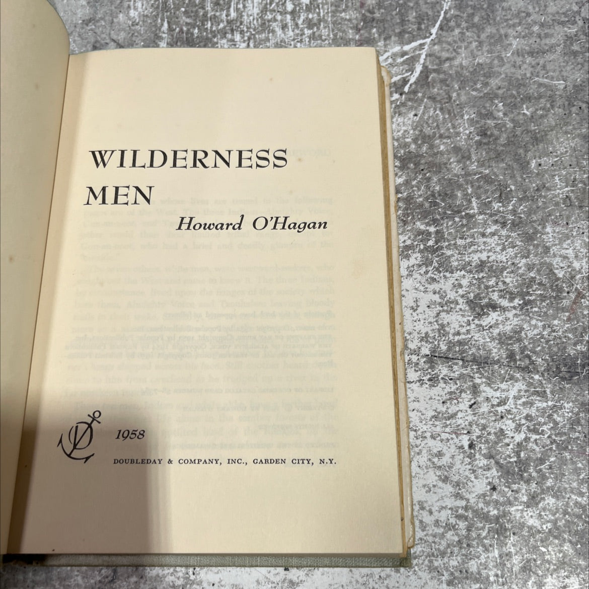 wilderness men book, by howard o'hagan, 1958 Hardcover image 2