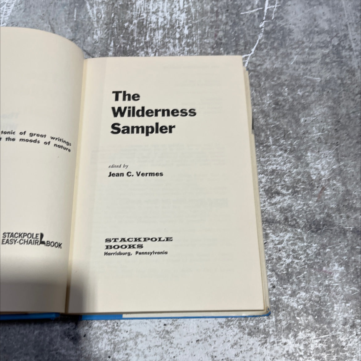 wilderness sampler tonic of great writings the moods of nature book, by Jean C. Vermes, 1968 Hardcover image 2