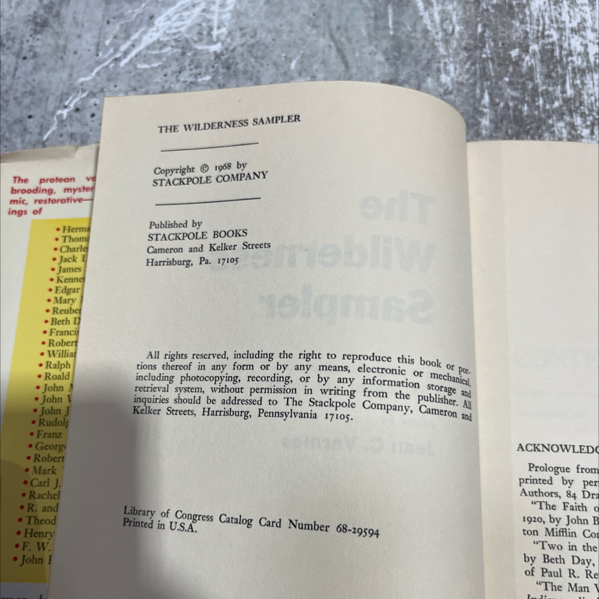 wilderness sampler tonic of great writings the moods of nature book, by Jean C. Vermes, 1968 Hardcover image 3