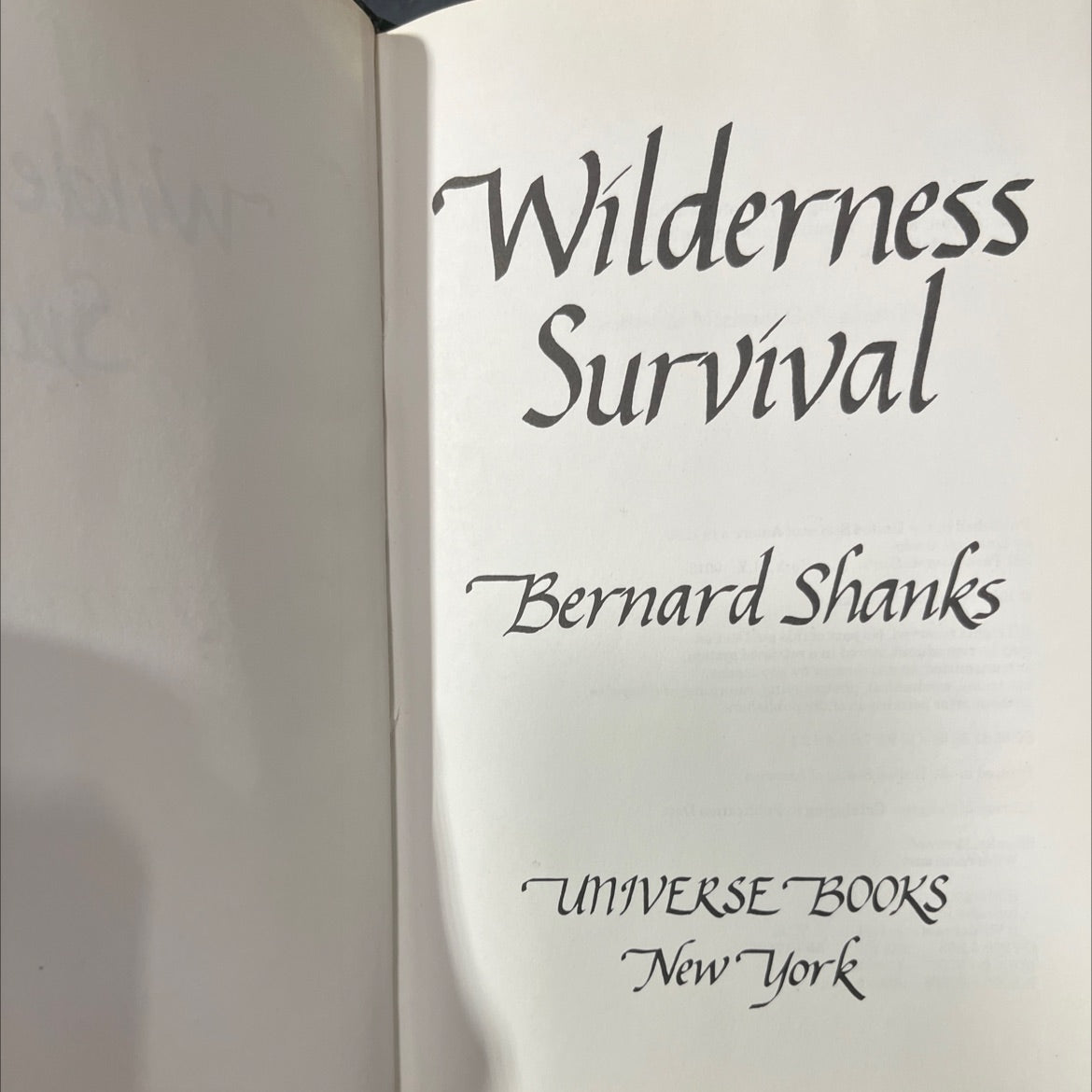 wilderness survival book, by Bernard Shanks, 1980 Hardcover image 2