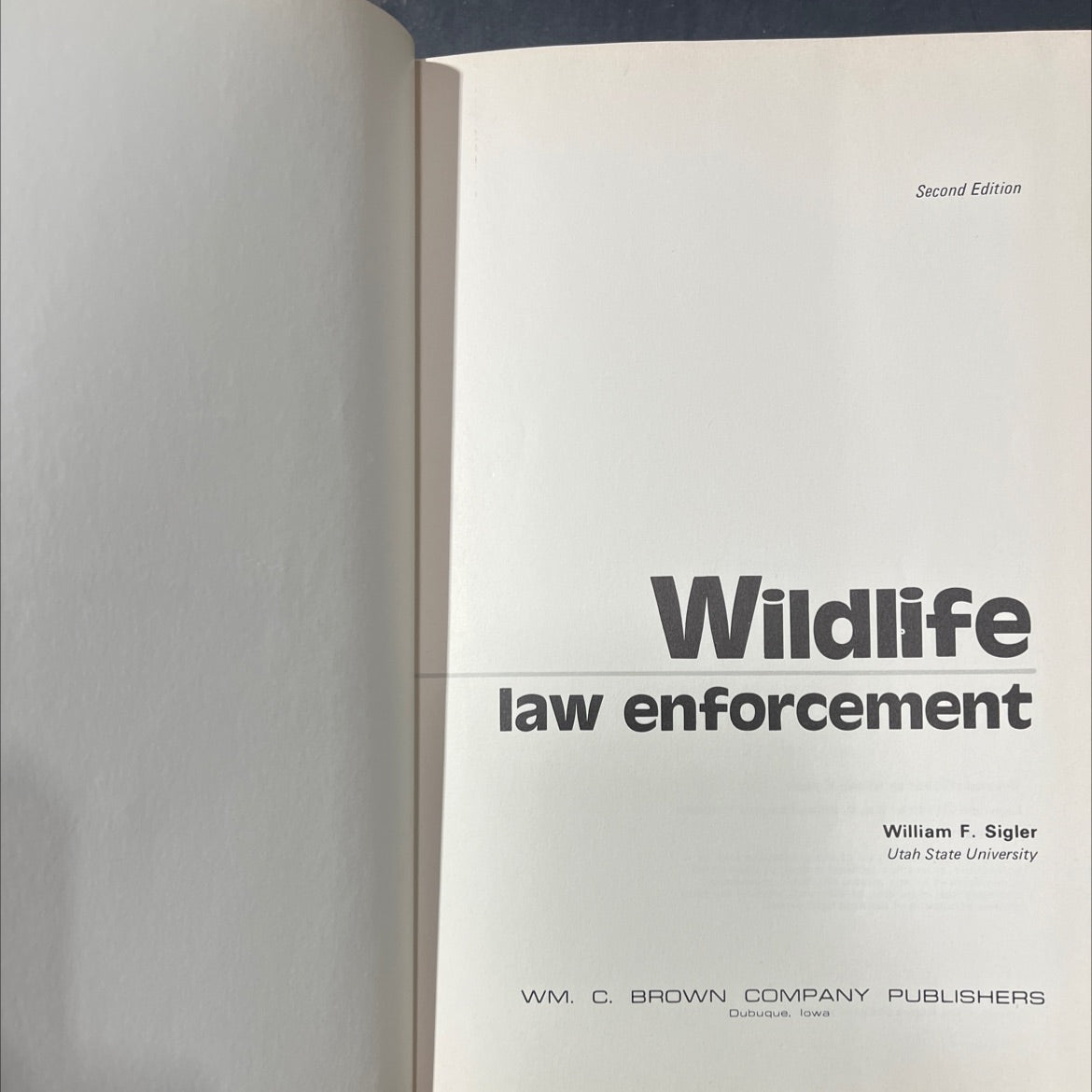 wildlife law enforcement book, by William F. Sigler, 1972 Hardcover image 2