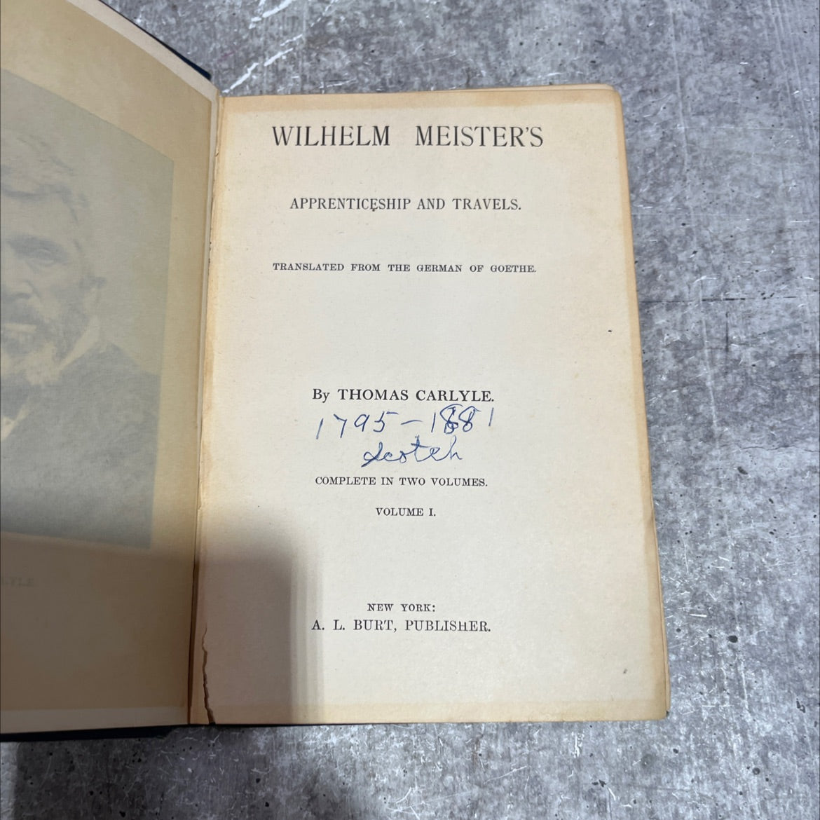 wilhelm meister's apprenticeship and travels book, by johann wolfgang von goethe, 1881 Hardcover image 2