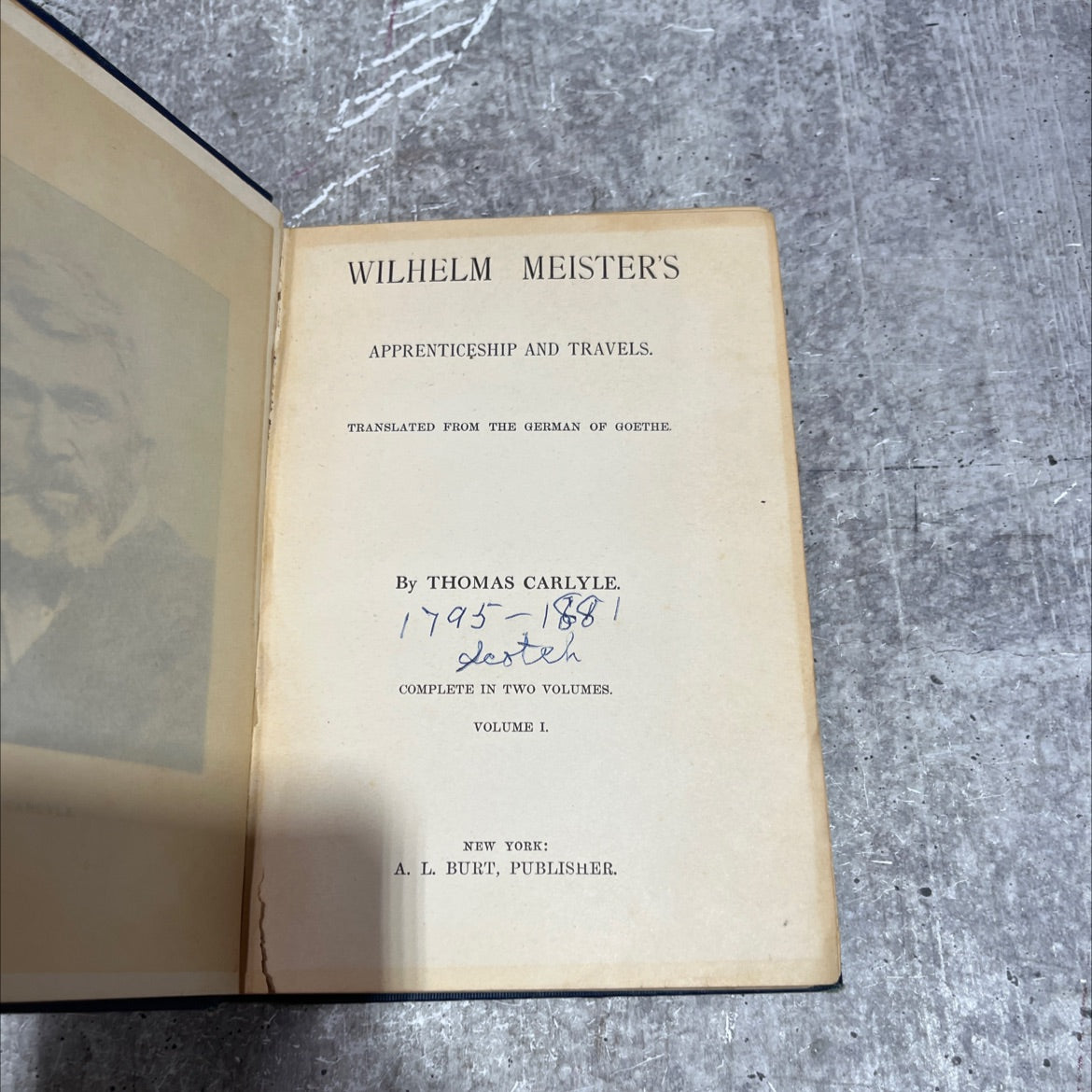 wilhelm meister's apprenticeship and travels book, by johann wolfgang von goethe, 1881 Hardcover image 3
