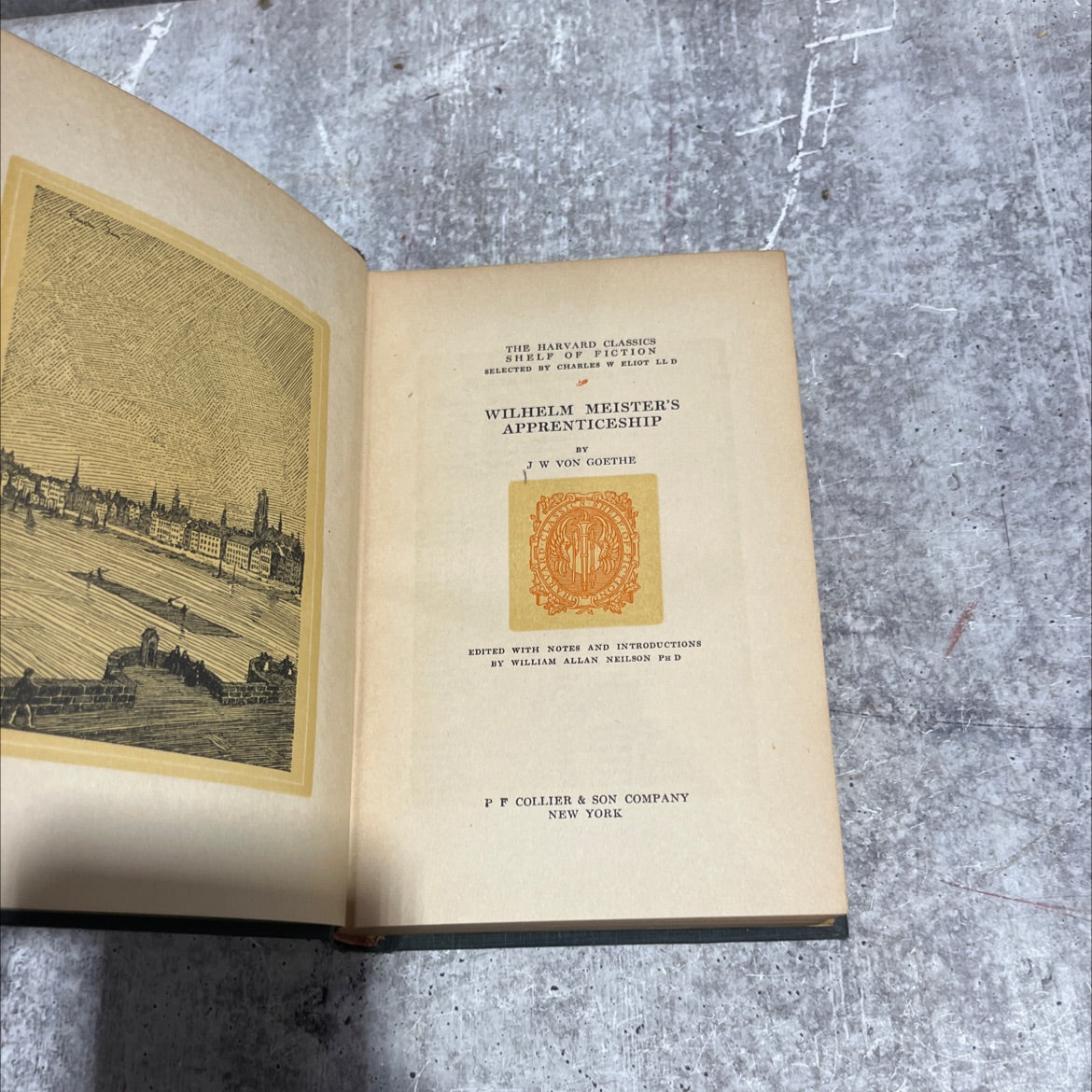 wilhelm meister's apprenticeship book, by j.w. von goethe, 1917 Hardcover image 2