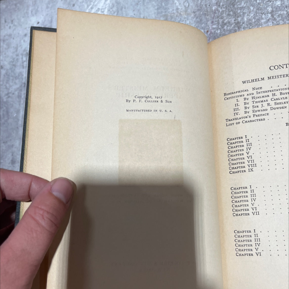 wilhelm meister's apprenticeship book, by j.w. von goethe, 1917 Hardcover image 3