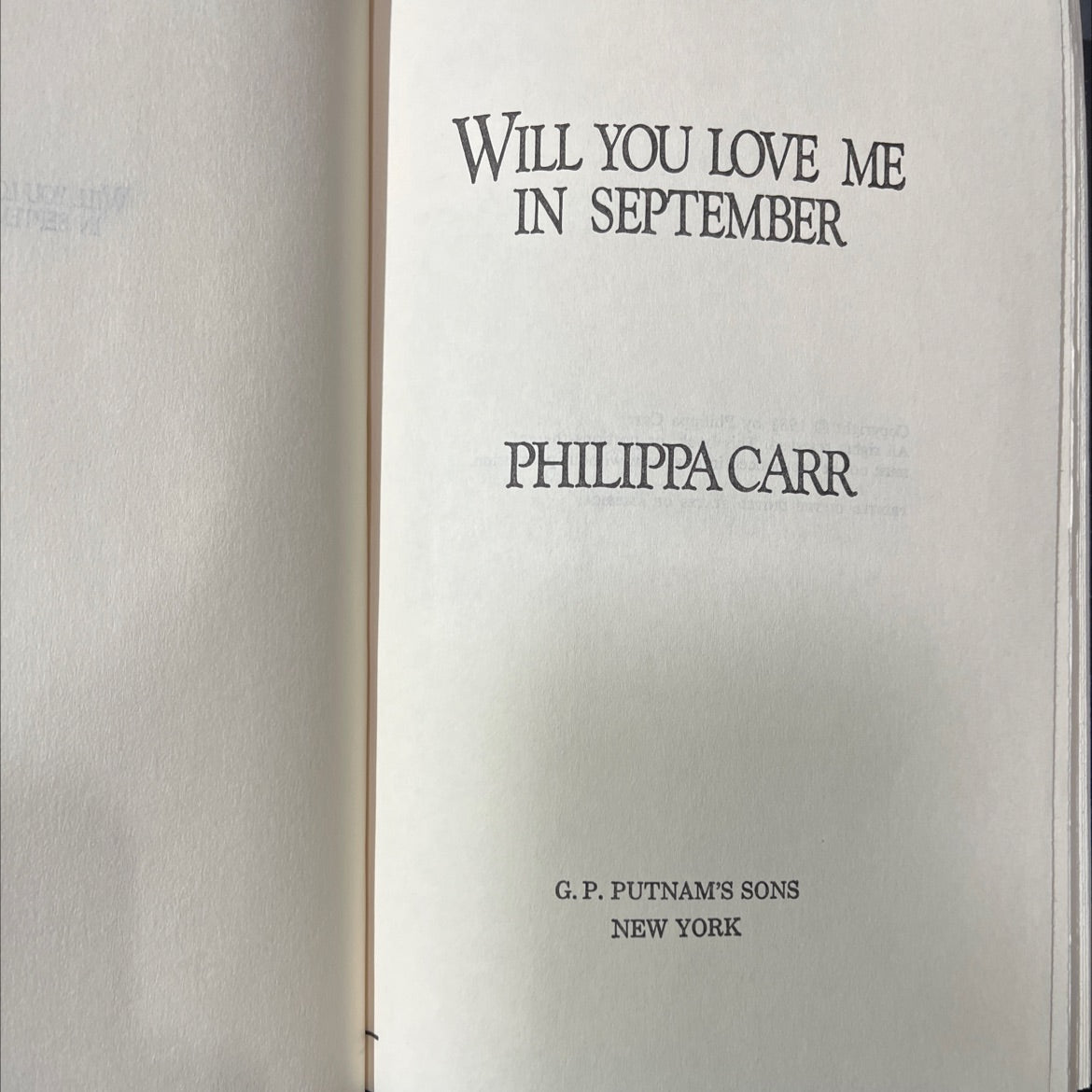 will you love me in september book, by philippa carr, 1981 Hardcover image 2