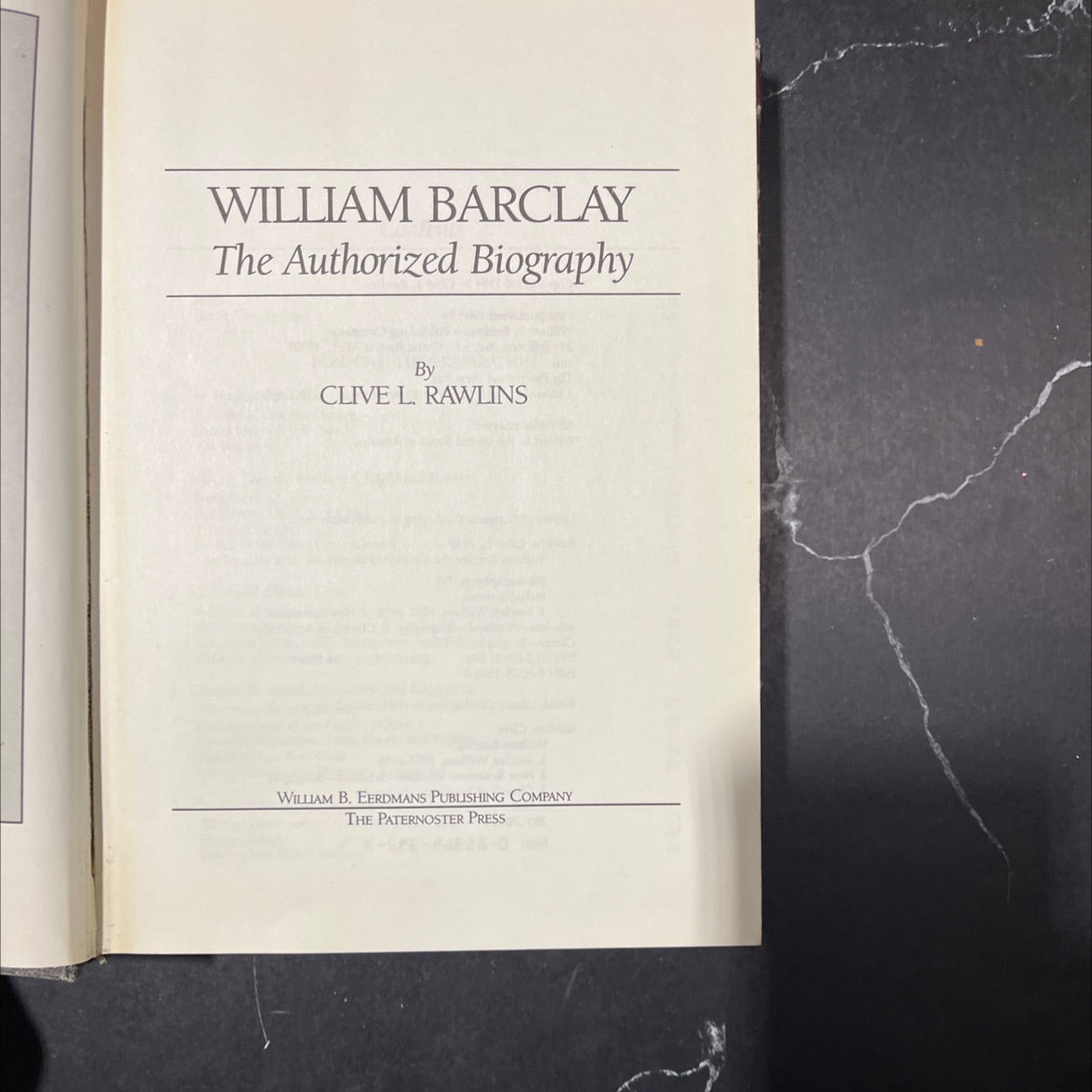 william barclay the authorized biography book, by clive l. rawlins, 1984 Hardcover image 2